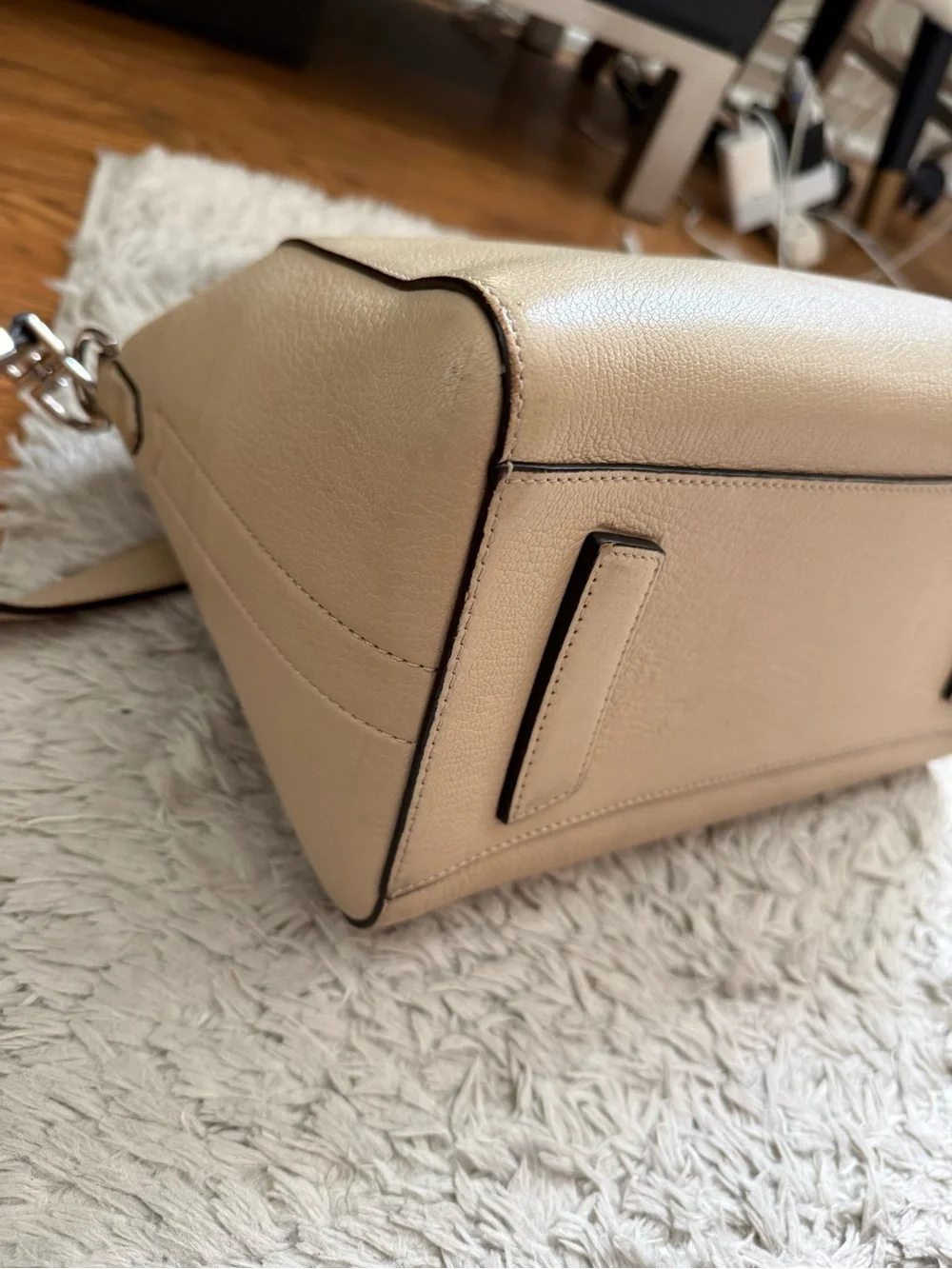 Givenchy Beige Leather Satchel with Detachable Strap